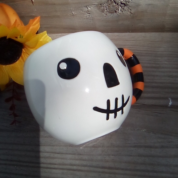 Rare Vintage White Skell Pumpkin Hallmark Gift Mug - Picture 5 of 11